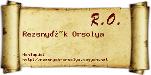 Rezsnyák Orsolya névjegykártya